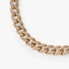 Crystal Pave Curb Chain Bracelet Stainless Steel Gold | Alex and Ani