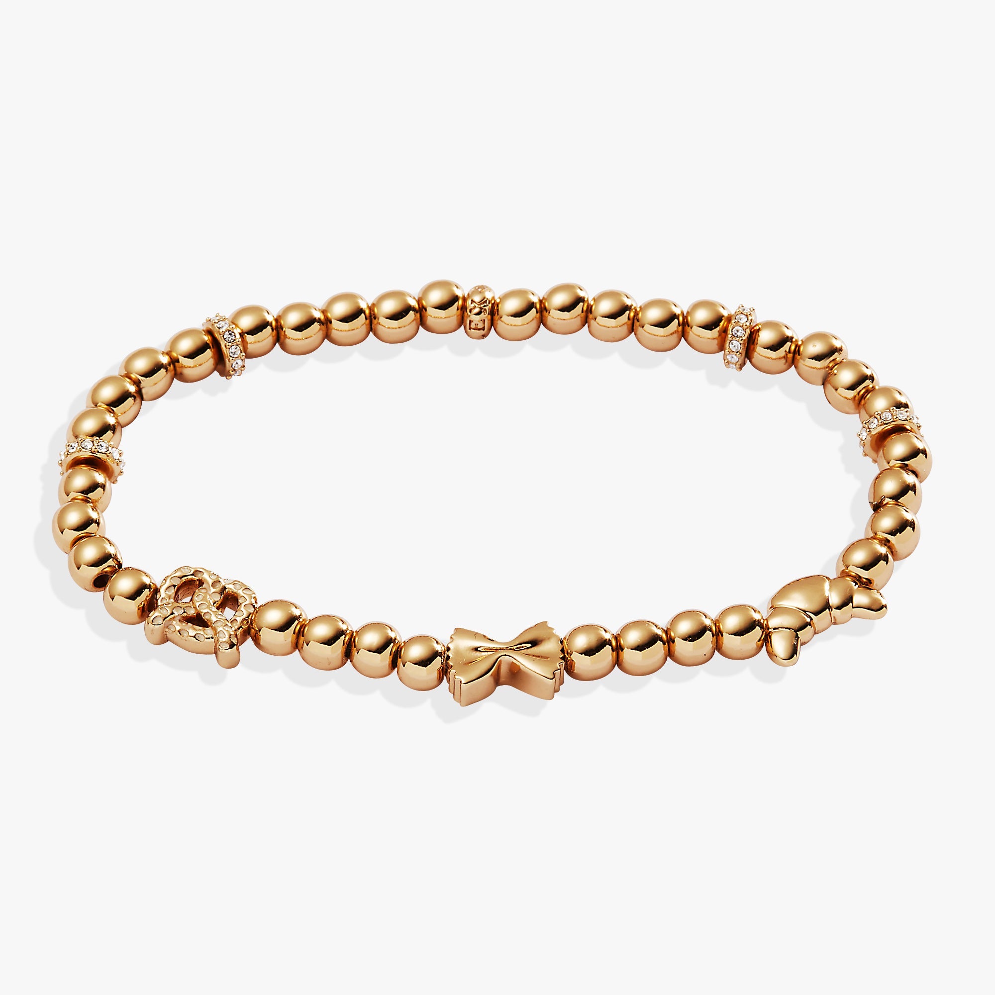 “Carbs are My Love Language” Beaded Stretch Bracelet Gold | Alex and Ani