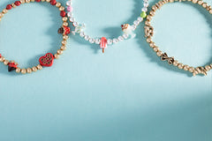 “Carbs are My Love Language” Beaded Stretch Bracelet Gold | Alex and Ani