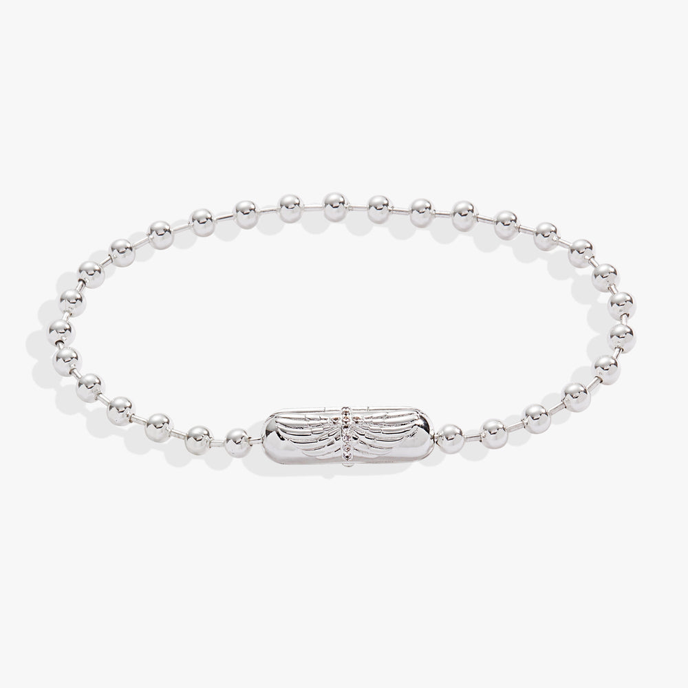 Wings with Cross Barrel Closure Bracelet Silver | Alex and Ani