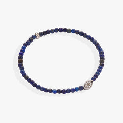 Lapis Evil Eye Mini Stretch Bracelet Stainless Steel Silver | Alex and Ani