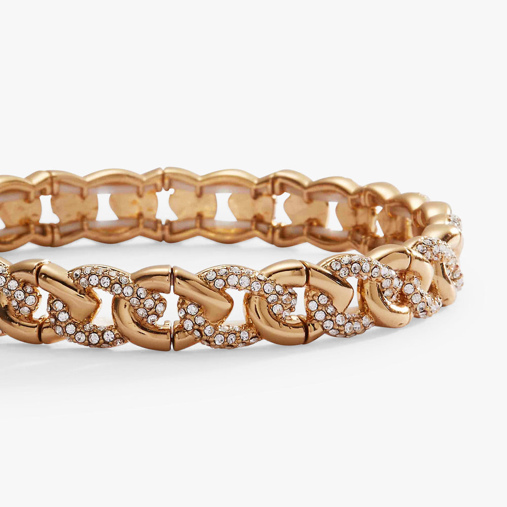 Pave Curb Chain Stretch Bracelet Gold | Alex and Ani