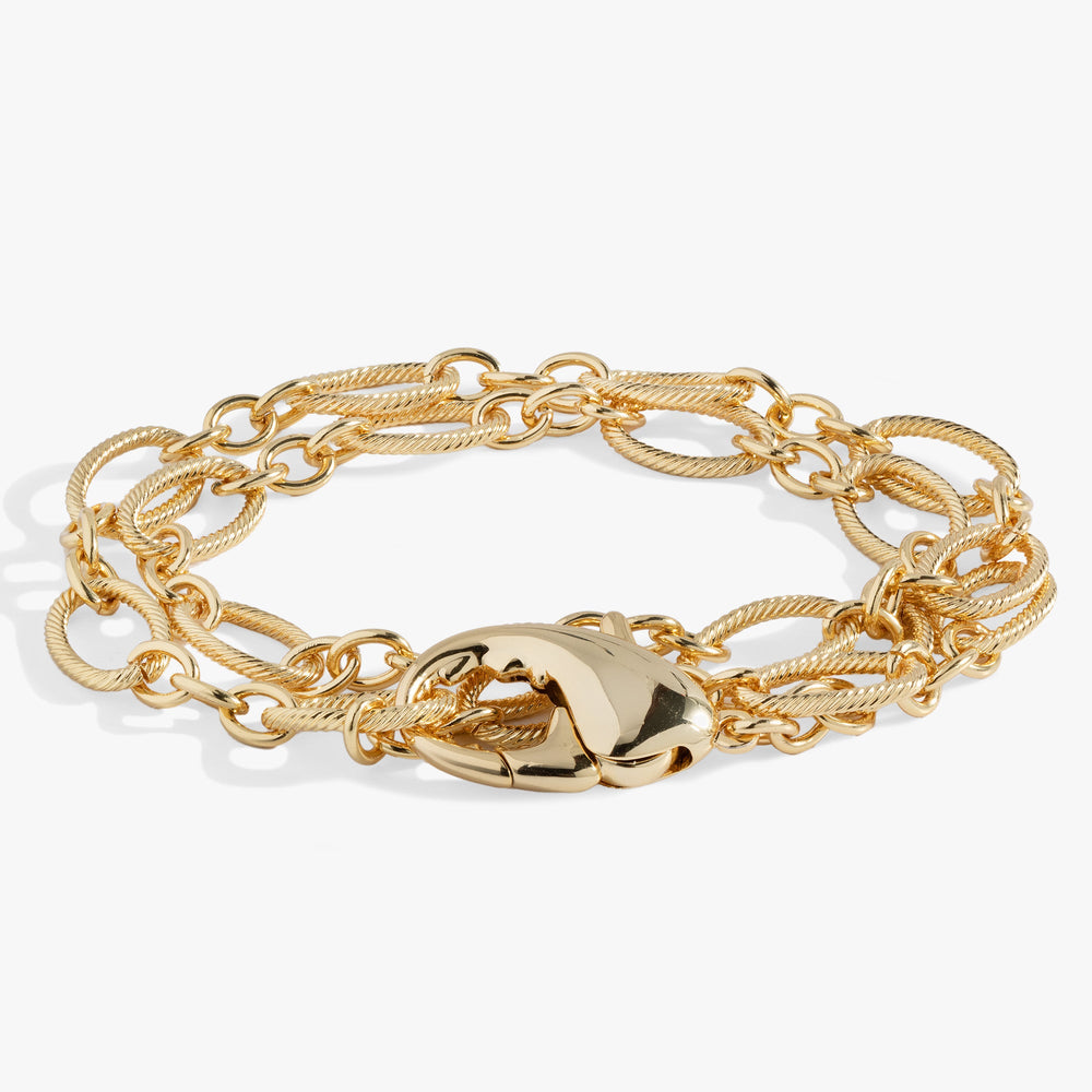 Lobster Claw Convertable Wrap Bracelet Gold | Alex and Ani