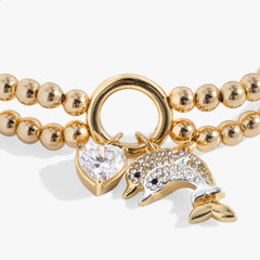 Dolphin Double Stretch Bracelet Two Tone | Alex and Ani