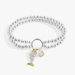 Fishbone Double Stretch Bracelet Two Tone | Alex and Ani