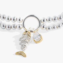 Fishbone Double Stretch Bracelet Two Tone | Alex and Ani