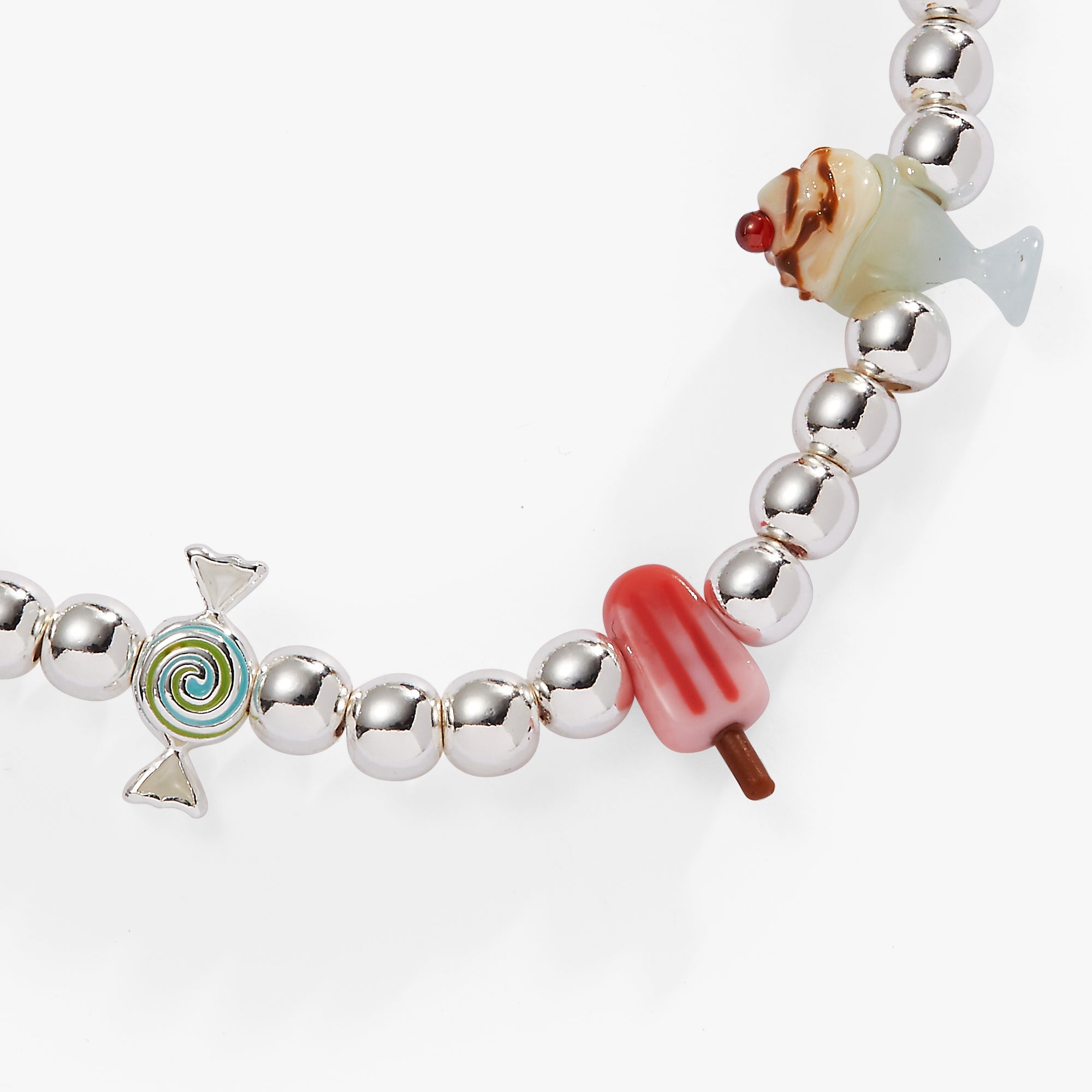 Sweets Love Language Stretch Bracelet Silver | Alex and Ani