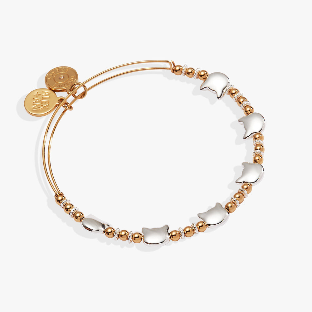 Cat Beaded Bangle Two Tone | Alex and Ani