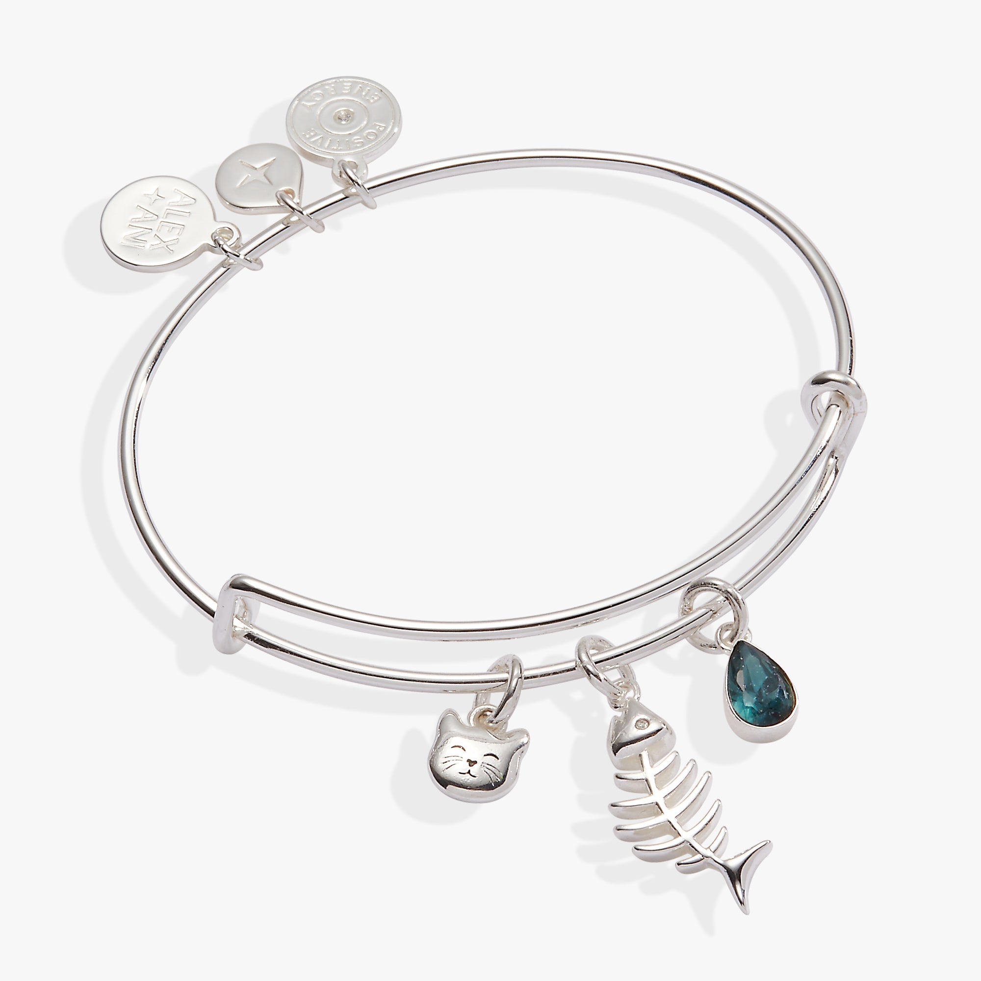 Fish Bone Cat Bangle Silver | Alex and Ani