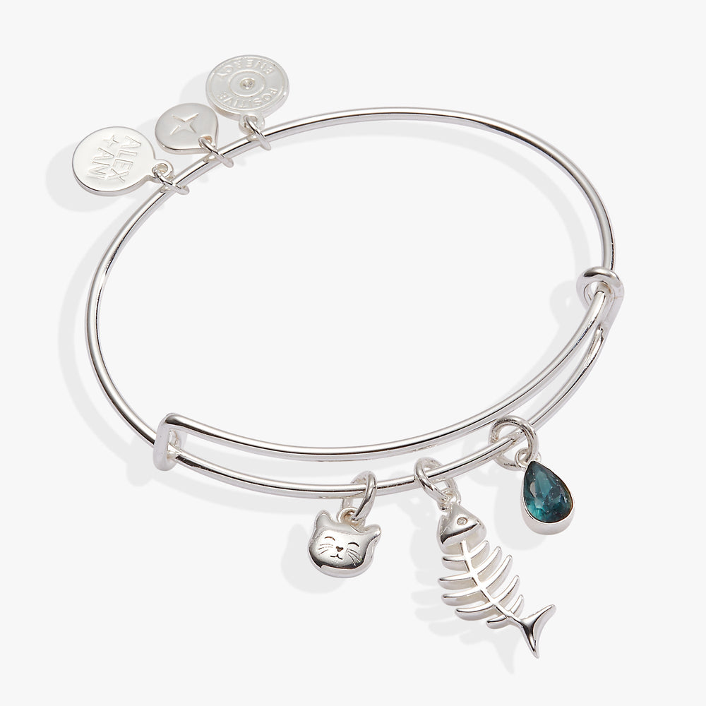 Fish Bone Cat Bangle Silver | Alex and Ani