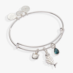 Fish Bone Cat Bangle Silver | Alex and Ani