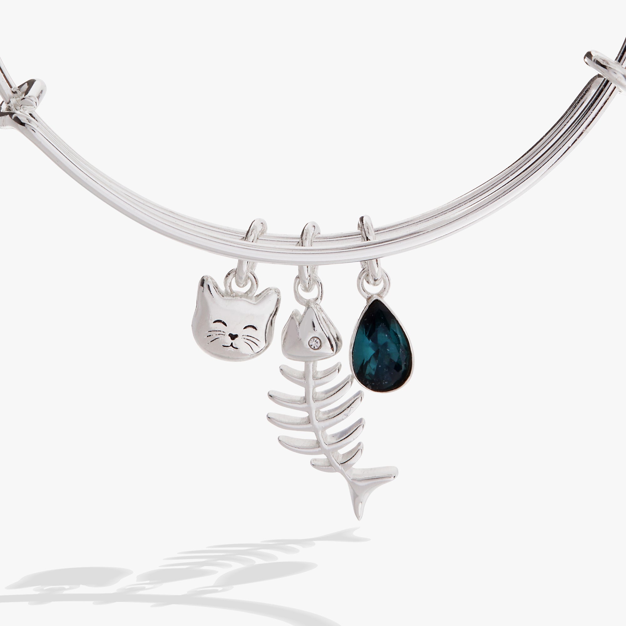 Fish Bone Cat Bangle Silver | Alex and Ani