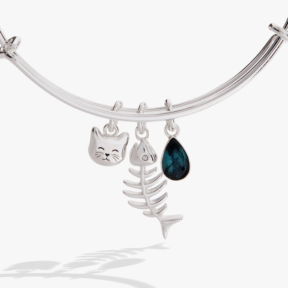 Fish Bone Cat Bangle Silver | Alex and Ani