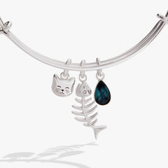 Fish Bone Cat Bangle Silver | Alex and Ani