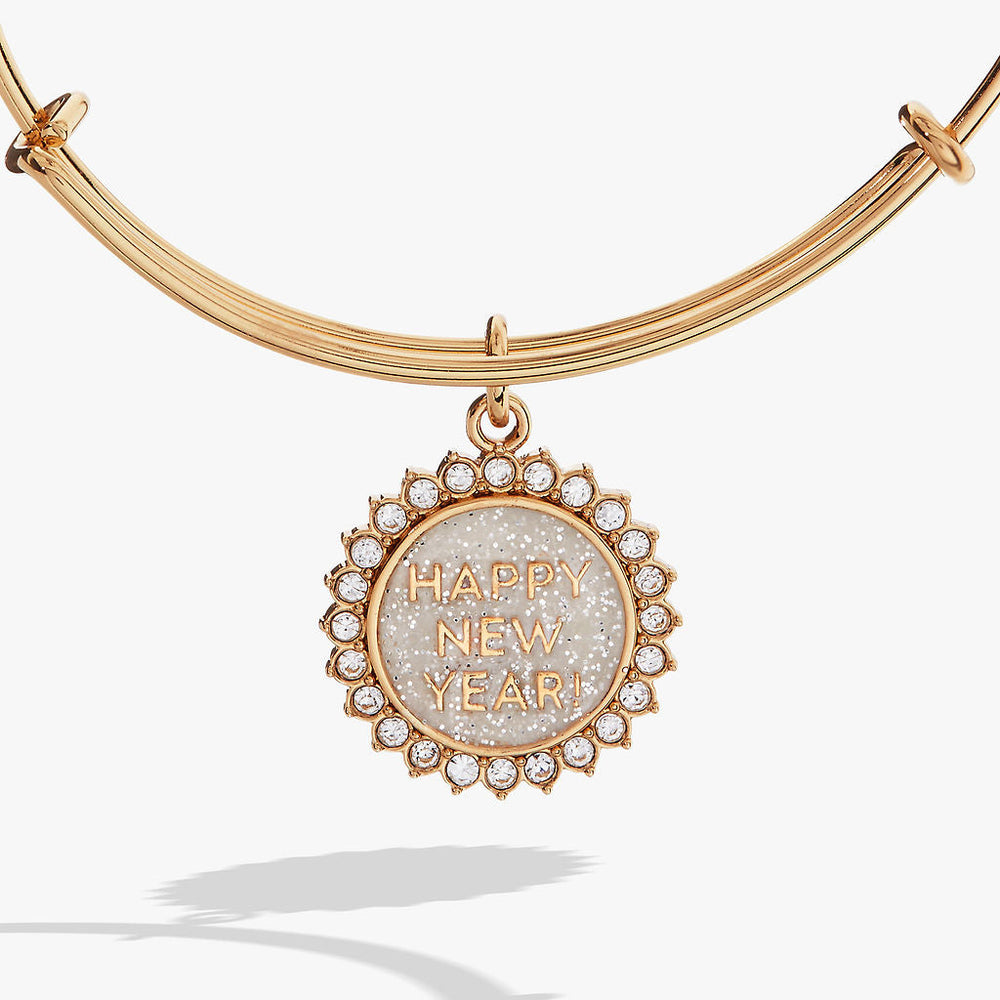 Happy New Year Crystal Bangle Gold | Alex and Ani