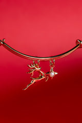 Holiday Reindeer Bangle Gold | Alex and Ani
