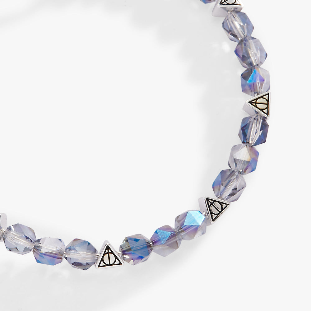 Harry Potter Deathly Hallows Beaded Bangle Silver | Alex and Ani