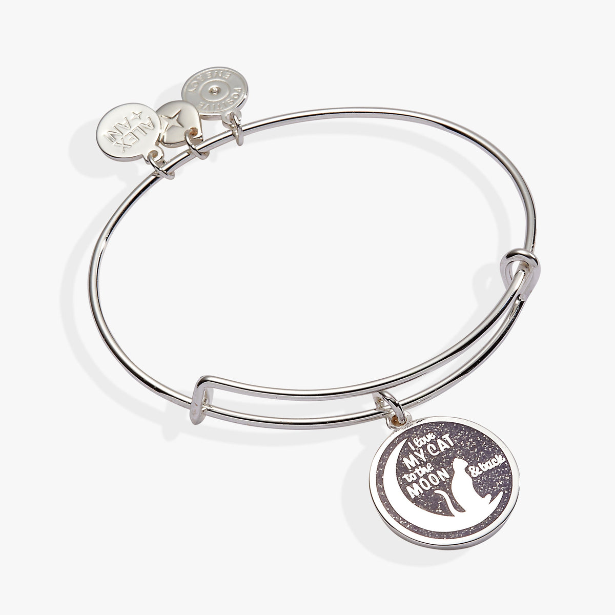 Love My Cat to the Moon and Back Bangle Silver | Alex and Ani