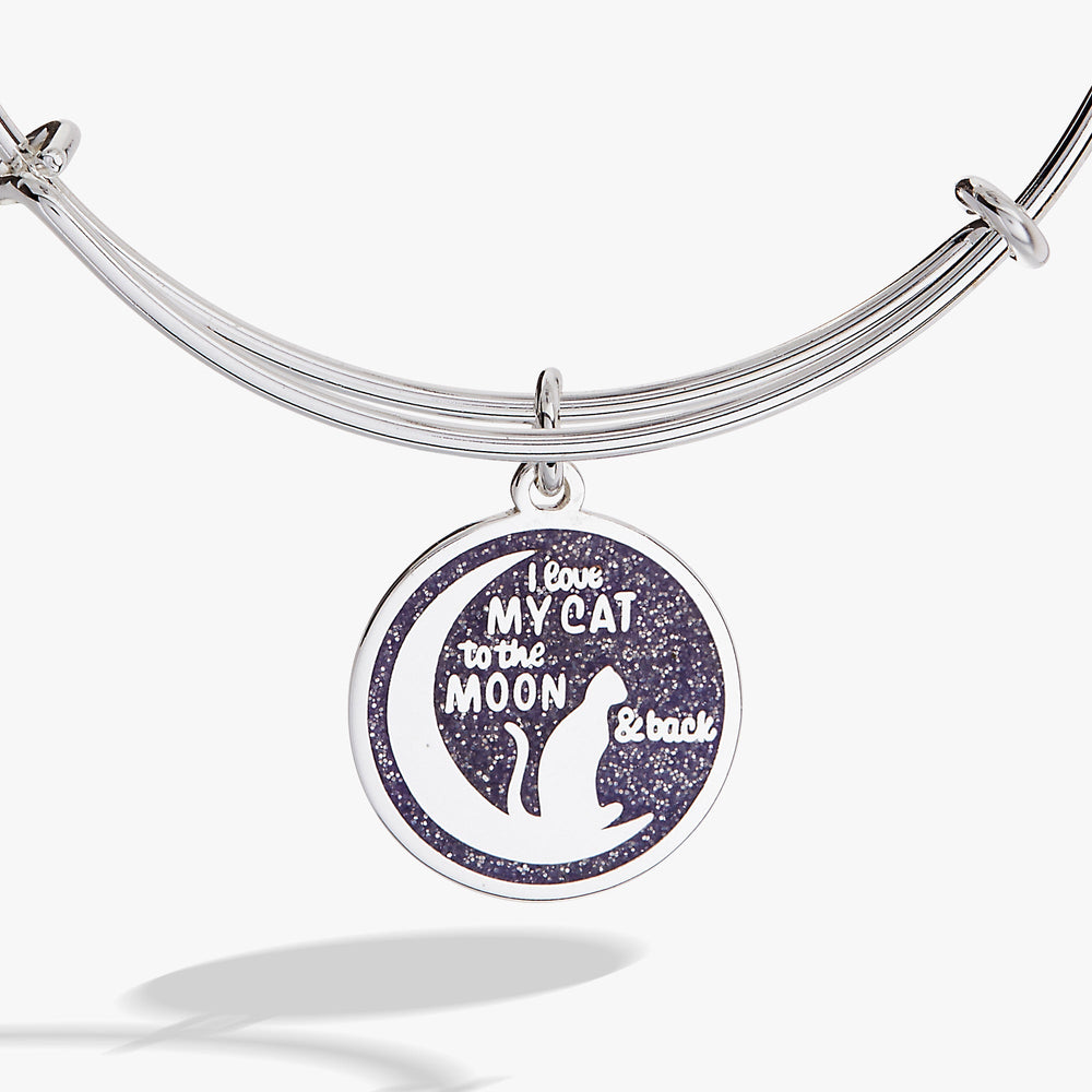 Love My Cat to the Moon and Back Bangle Silver | Alex and Ani
