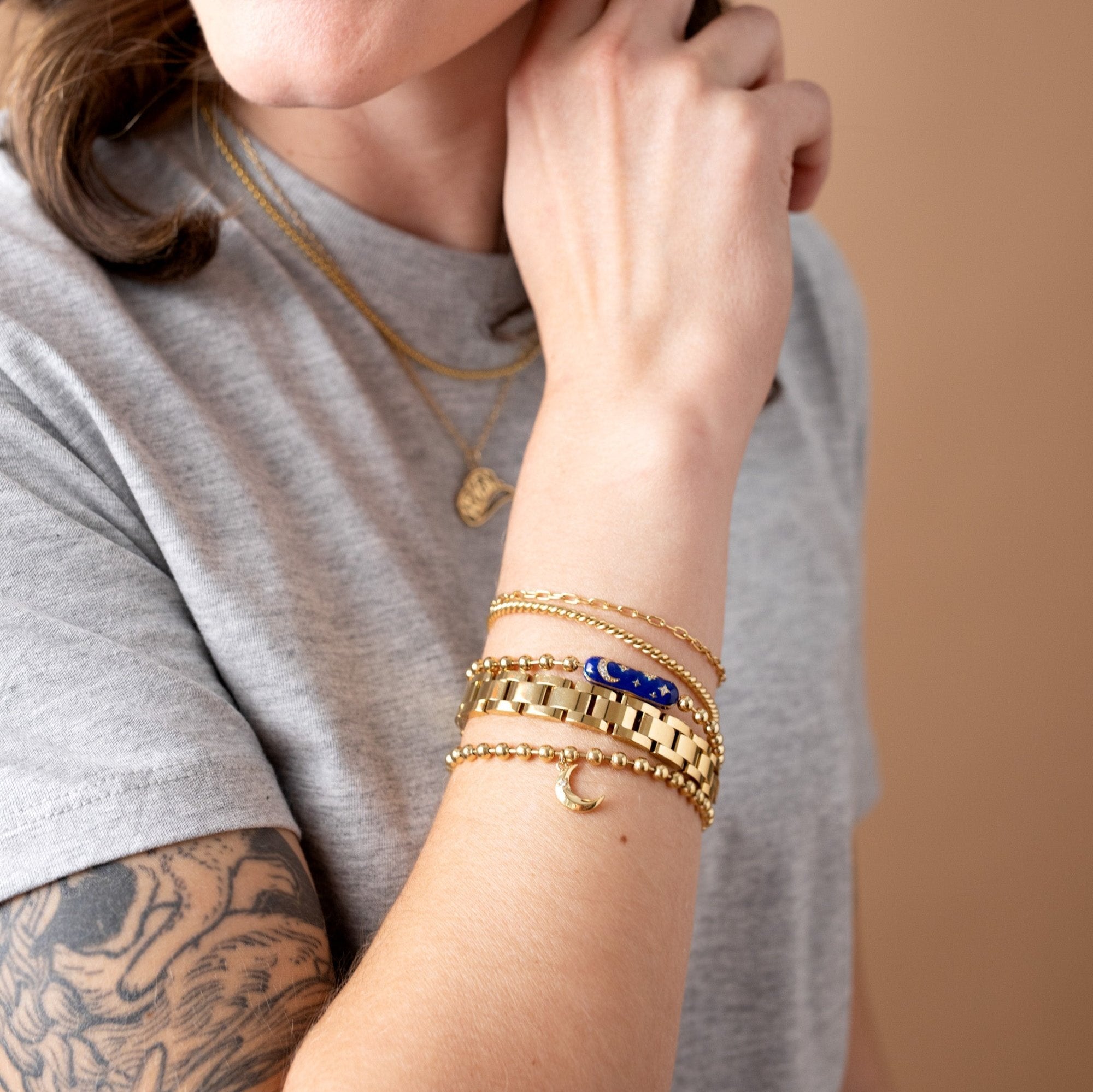 Starry Night Barrel Closure Bracelet Gold | Alex and Ani