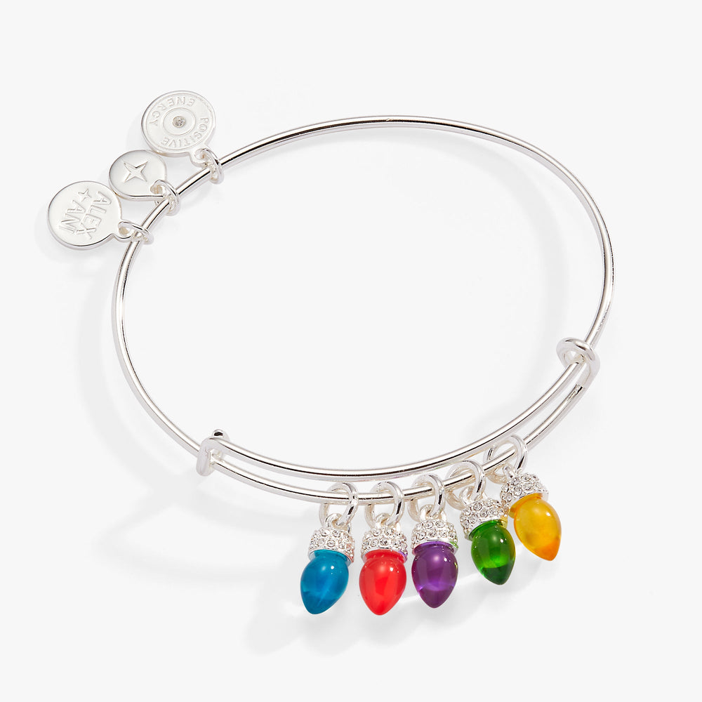Christmas Light Bulb Charm Bangle Gold | Alex and Ani