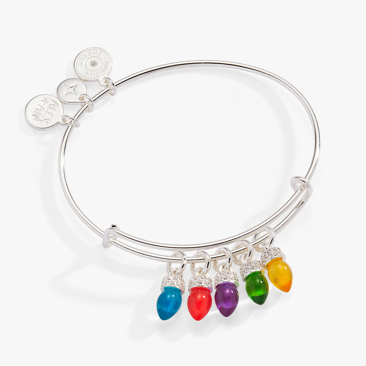 Christmas Light Bulb Charm Bangle Gold | Alex and Ani