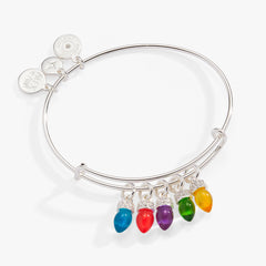 Christmas Light Bulb Charm Bangle Gold | Alex and Ani