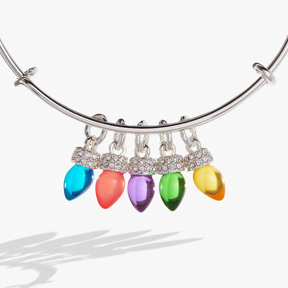 Christmas Light Bulb Charm Bangle Gold | Alex and Ani