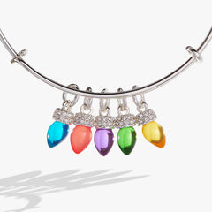 Christmas Light Bulb Charm Bangle Gold | Alex and Ani