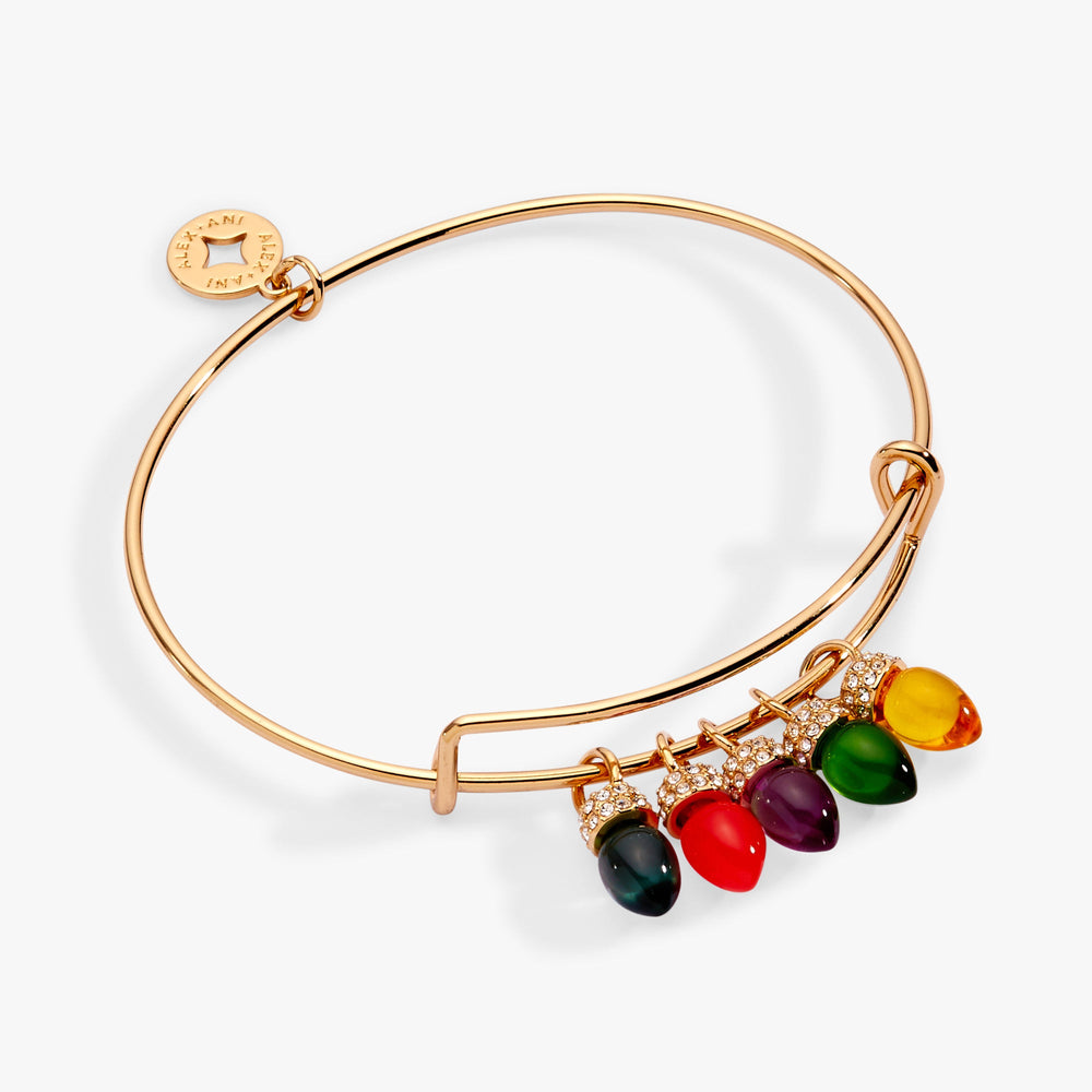 Christmas Light Bulb Charm Bangle Gold | Alex and Ani